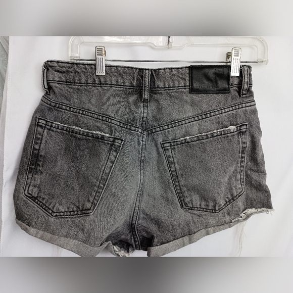 ZARA Denim Gray Jean Grunge Thrashed Shorts Distressed High-Waisted (#704) - Picture 5 of 6